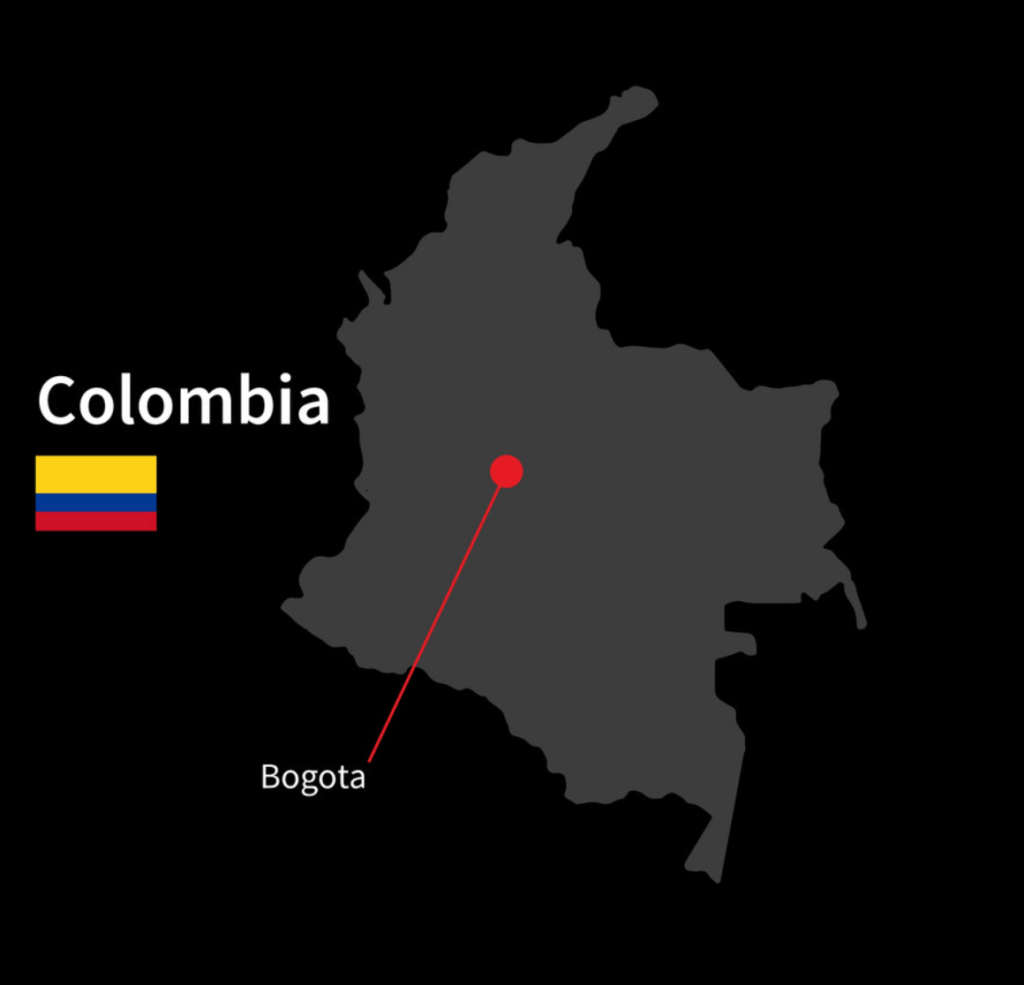 bogota colombia on map