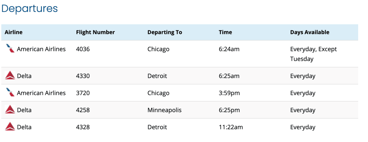 Marquette Michigan Airport Full Sawyer International Guide