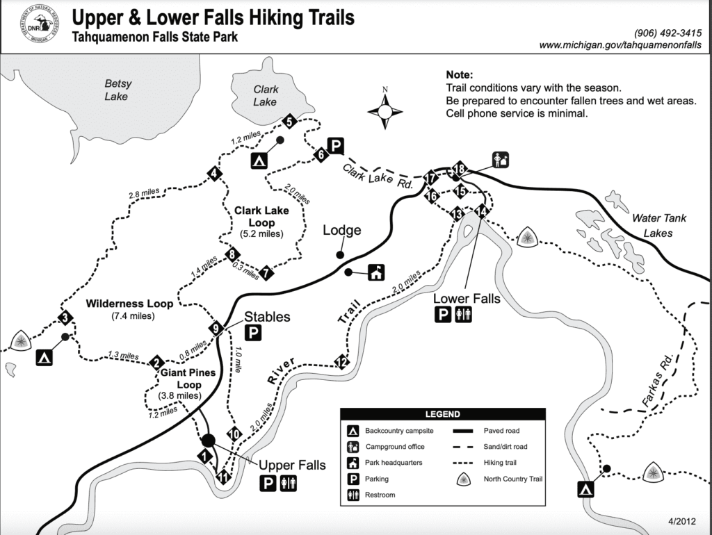 Tahquamenon Falls Hiking Map
