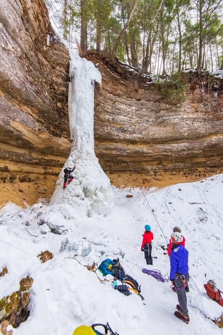 ice climbing Michigan