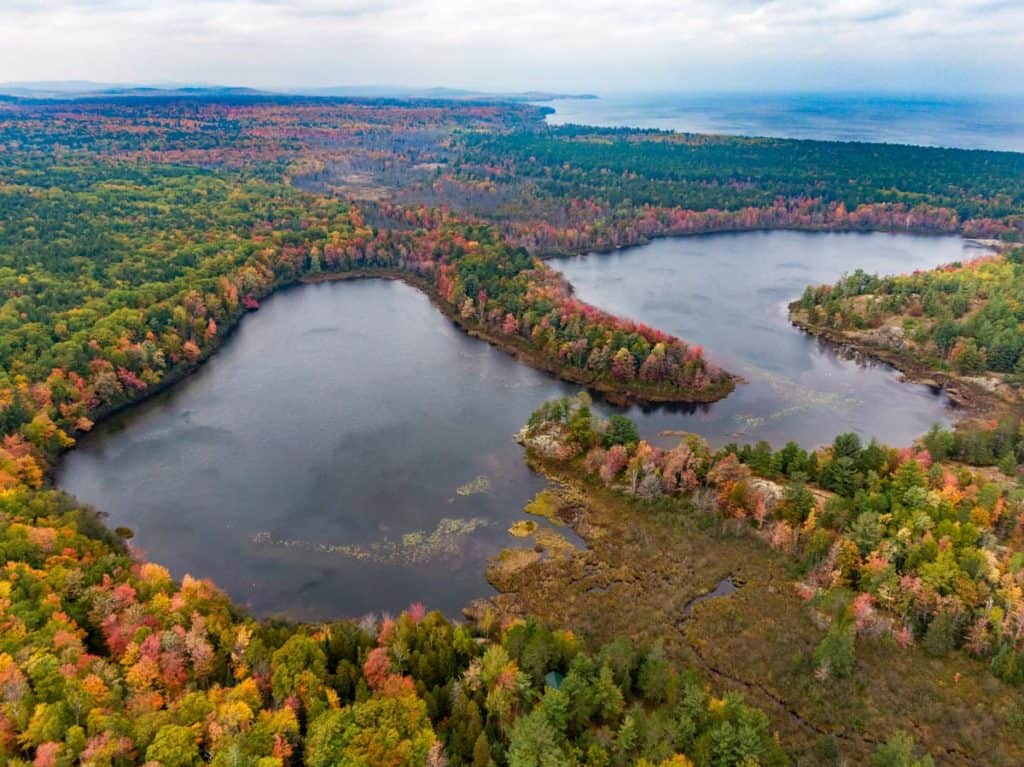 Marquette MI Drone Photography at Harlow Lake in the Fall
