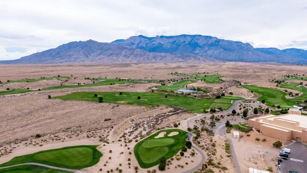 abq nm golf course drone photo